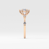 Pear Dainty Pave Lab Grown Diamond Engagement Ring