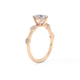 Pear Dainty Pave Lab Grown Diamond Engagement Ring