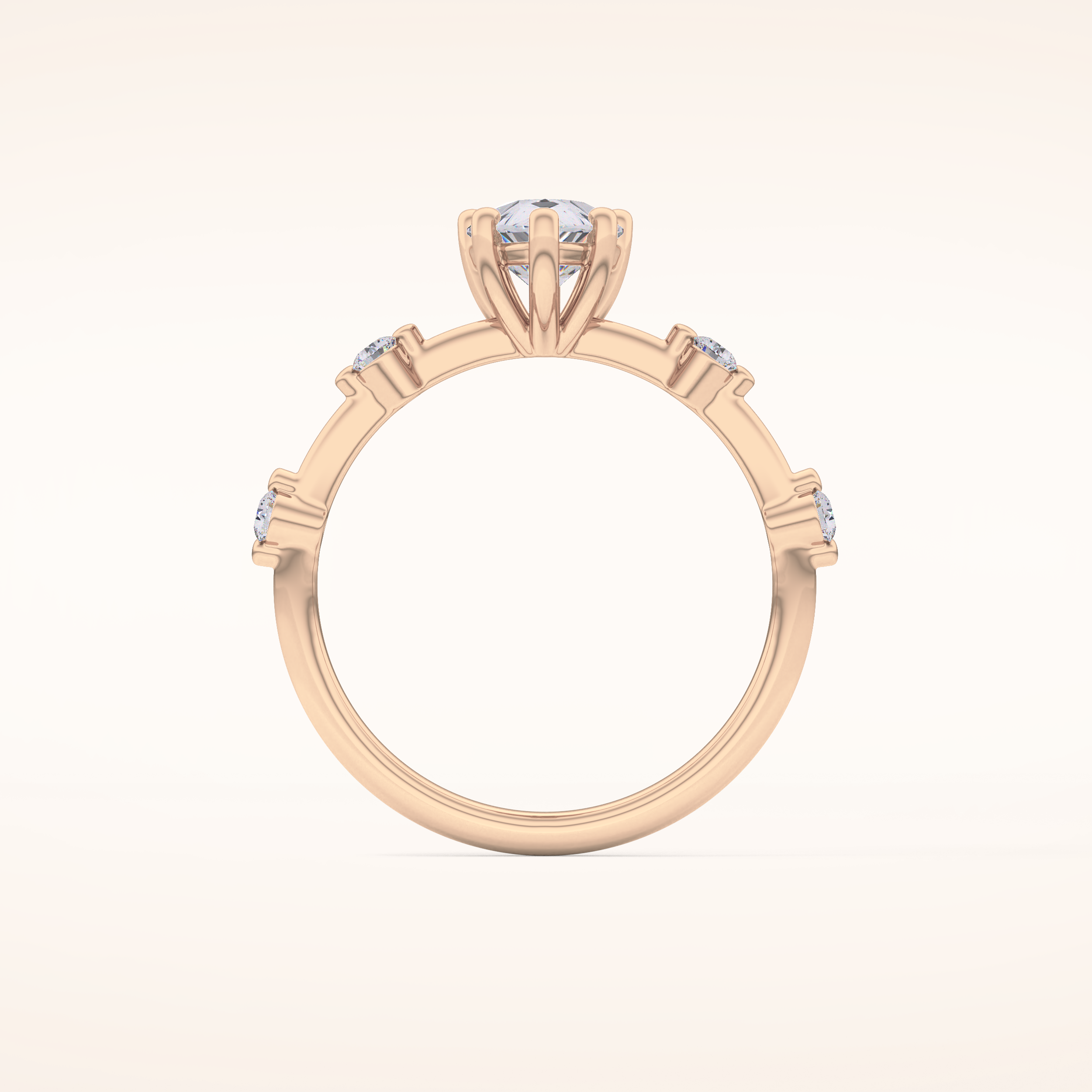 0.88 CT Pear Shaped Dainty Pave Moissanite Engagement Ring