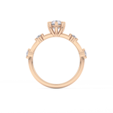 Pear Dainty Pave Lab Grown Diamond Engagement Ring