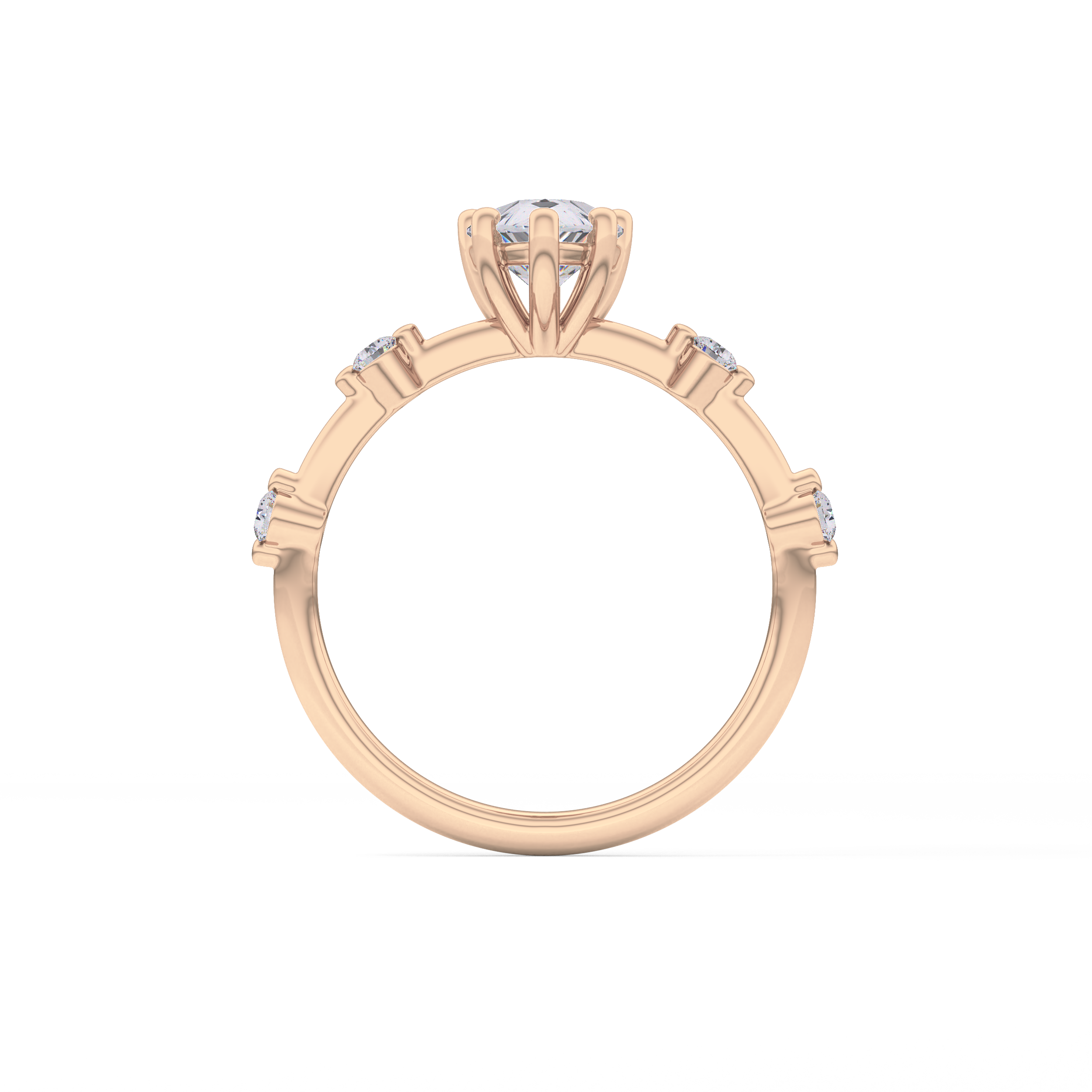 Pear Dainty Pave Lab Grown Diamond Engagement Ring