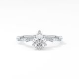 Pear Dainty Pave Lab Grown Diamond Engagement Ring