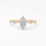 Marquise Dainty Pave Lab Grown Diamond Engagement Ring