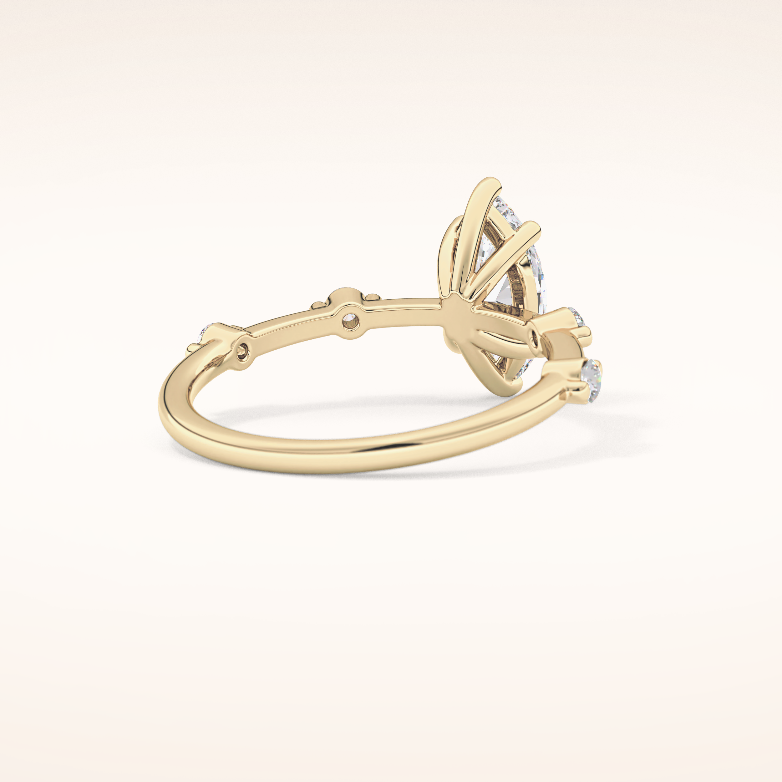 0.82 CT Marquise Shaped Dainty Pave Moissanite Engagement Ring