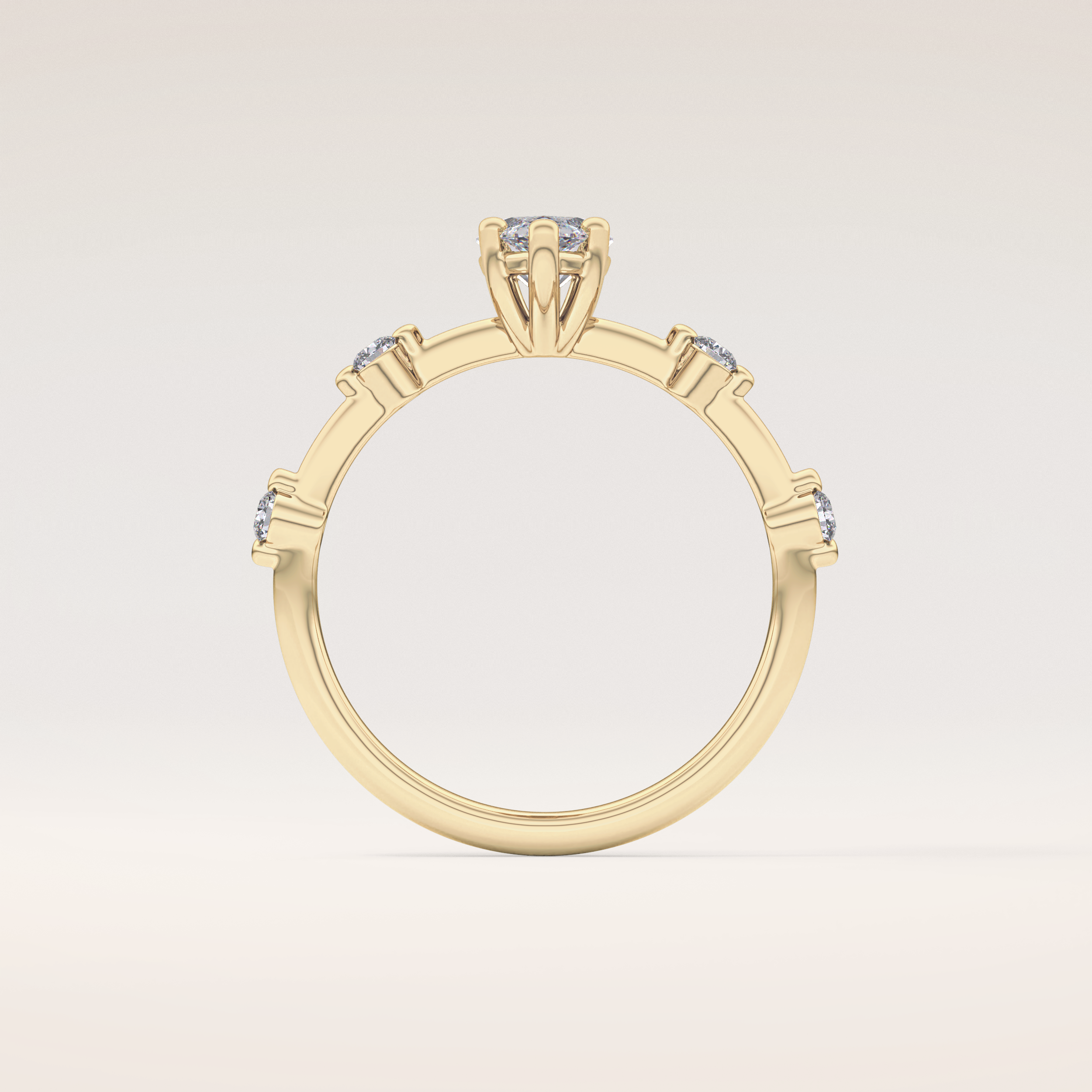 0.82 CT Marquise Shaped Dainty Pave Moissanite Engagement Ring