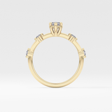 Marquise Dainty Pave Lab Grown Diamond Engagement Ring