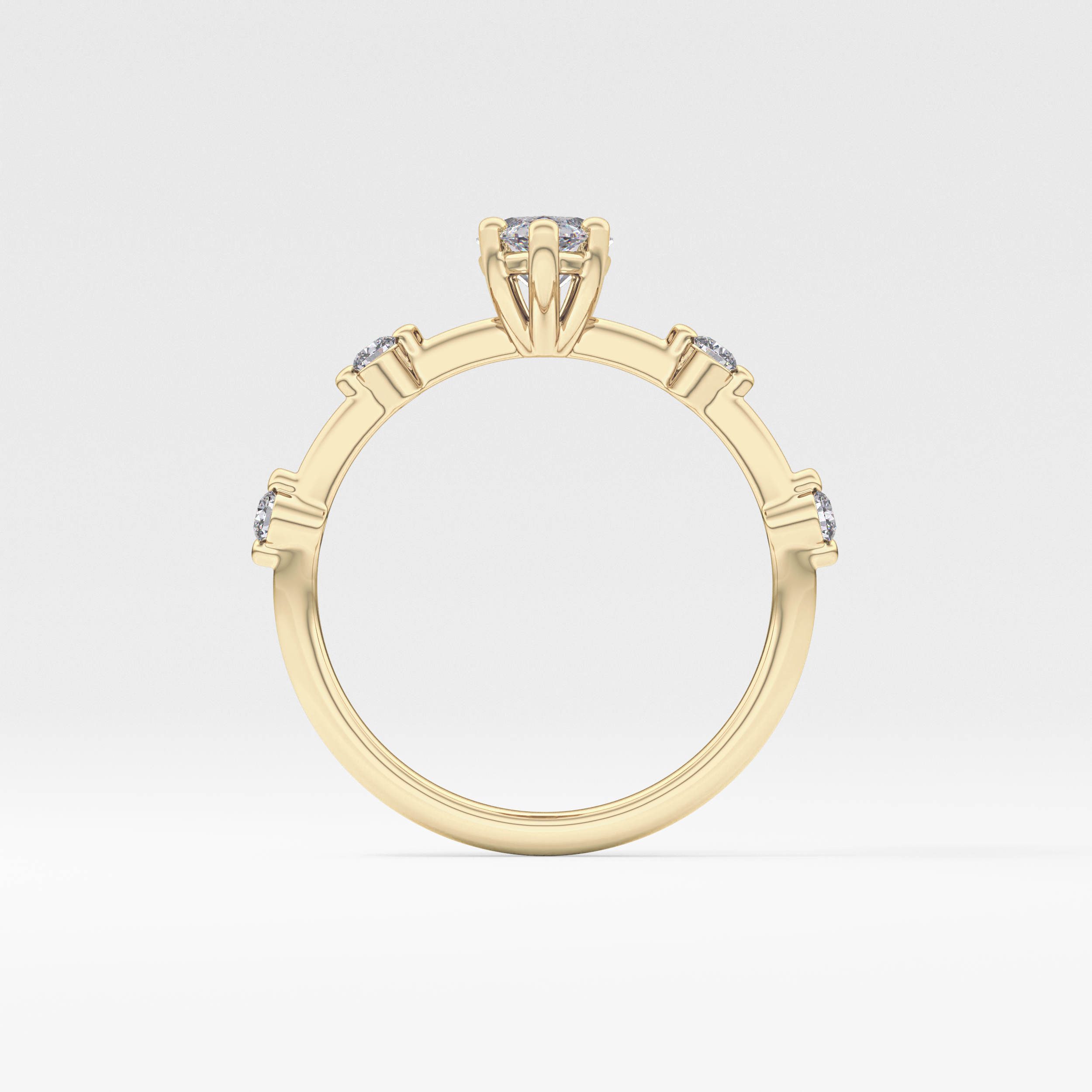 Marquise Dainty Pave Lab Grown Diamond Engagement Ring