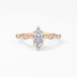 Marquise Dainty Pave Lab Grown Diamond Engagement Ring