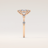 0.82 CT Marquise Shaped Dainty Pave Moissanite Engagement Ring
