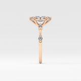 Marquise Dainty Pave Lab Grown Diamond Engagement Ring