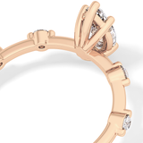 Marquise Dainty Pave Lab Grown Diamond Engagement Ring