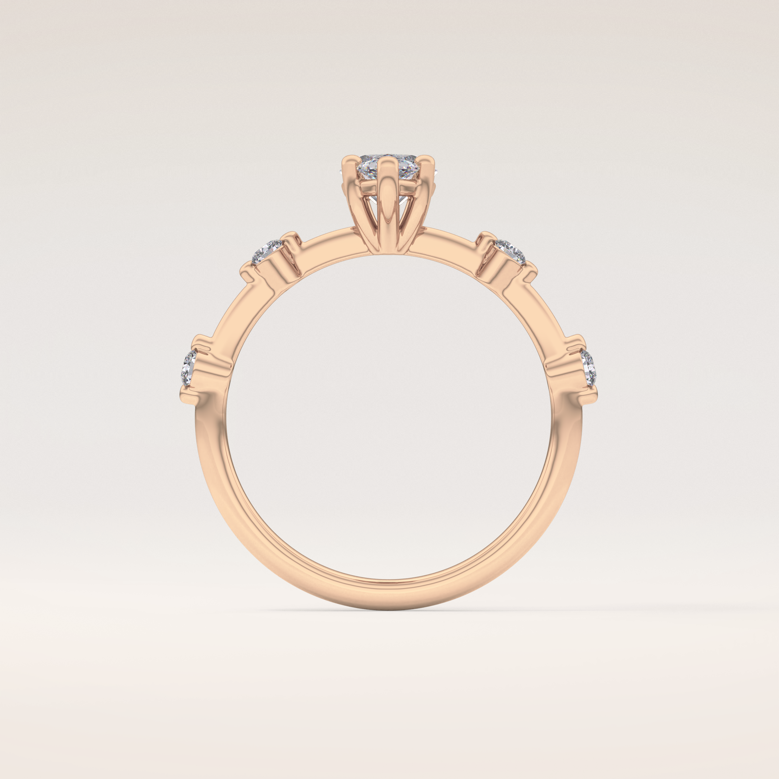0.82 CT Marquise Shaped Dainty Pave Moissanite Engagement Ring