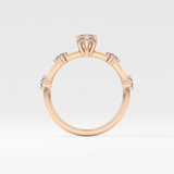 Marquise Dainty Pave Lab Grown Diamond Engagement Ring