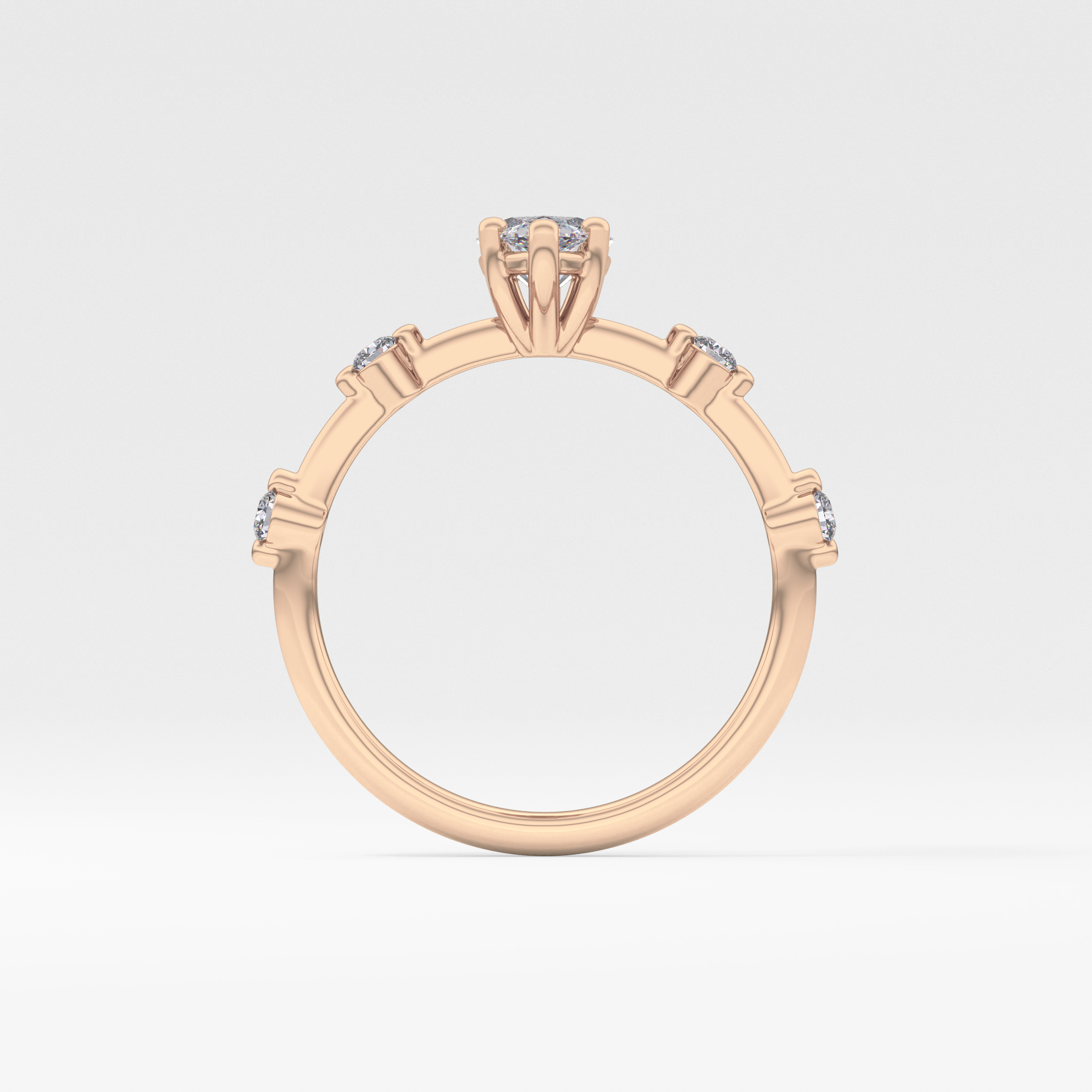 Marquise Dainty Pave Lab Grown Diamond Engagement Ring
