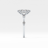 Marquise Dainty Pave Lab Grown Diamond Engagement Ring