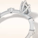 0.82 CT Marquise Shaped Dainty Pave Moissanite Engagement Ring