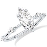 Marquise Dainty Pave Lab Grown Diamond Engagement Ring