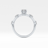 Marquise Dainty Pave Lab Grown Diamond Engagement Ring