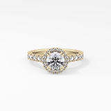 Round Halo & Pave Lab Grown Diamond Engagement Ring
