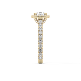 Round Halo & Pave Lab Grown Diamond Engagement Ring