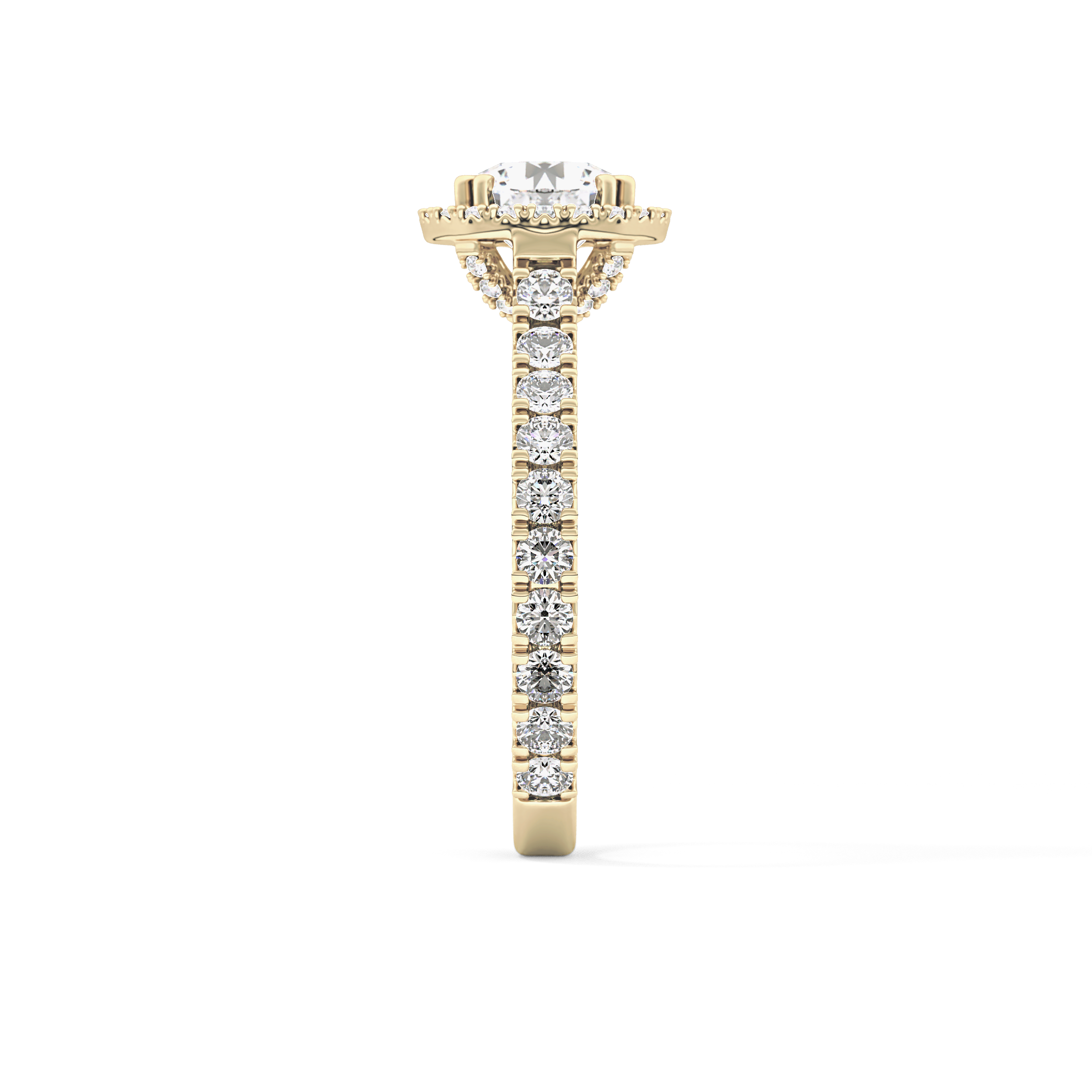 Round Halo & Pave Lab Grown Diamond Engagement Ring