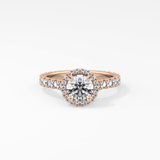 Round Halo & Pave Lab Grown Diamond Engagement Ring