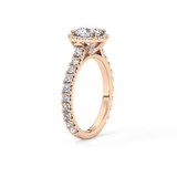 Round Halo & Pave Lab Grown Diamond Engagement Ring