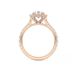 Round Halo & Pave Lab Grown Diamond Engagement Ring