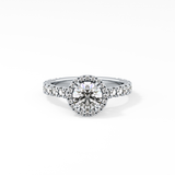 Round Halo & Pave Lab Grown Diamond Engagement Ring