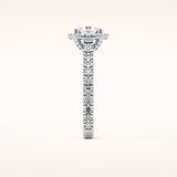 1.03 CT Round Shaped Halo & Pave Moissanite Engagement Ring