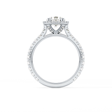 Round Halo & Pave Lab Grown Diamond Engagement Ring
