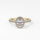 Oval Halo & Pave Lab Grown Diamond Engagement Ring