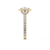 Oval Halo & Pave Lab Grown Diamond Engagement Ring
