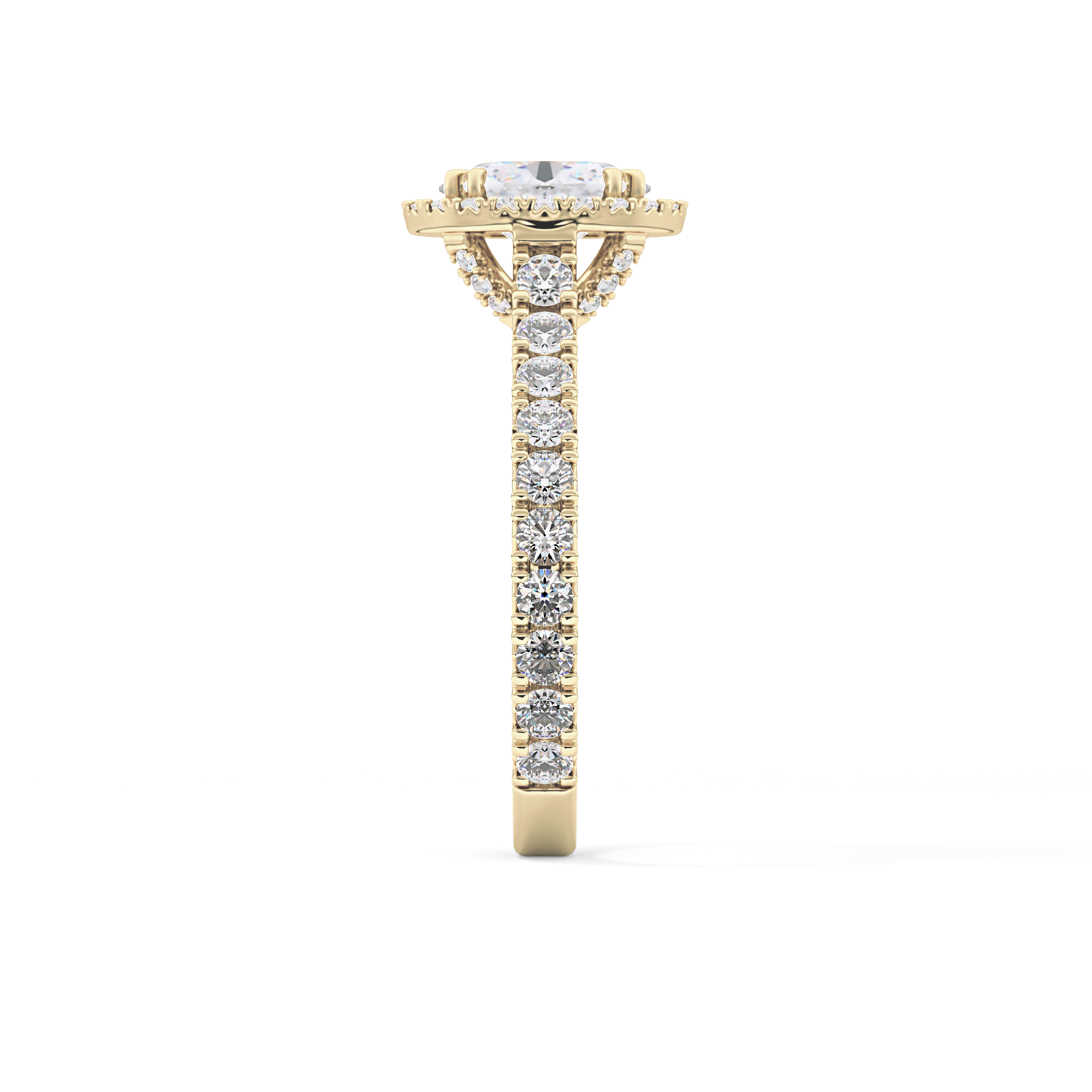 Oval Halo & Pave Lab Grown Diamond Engagement Ring