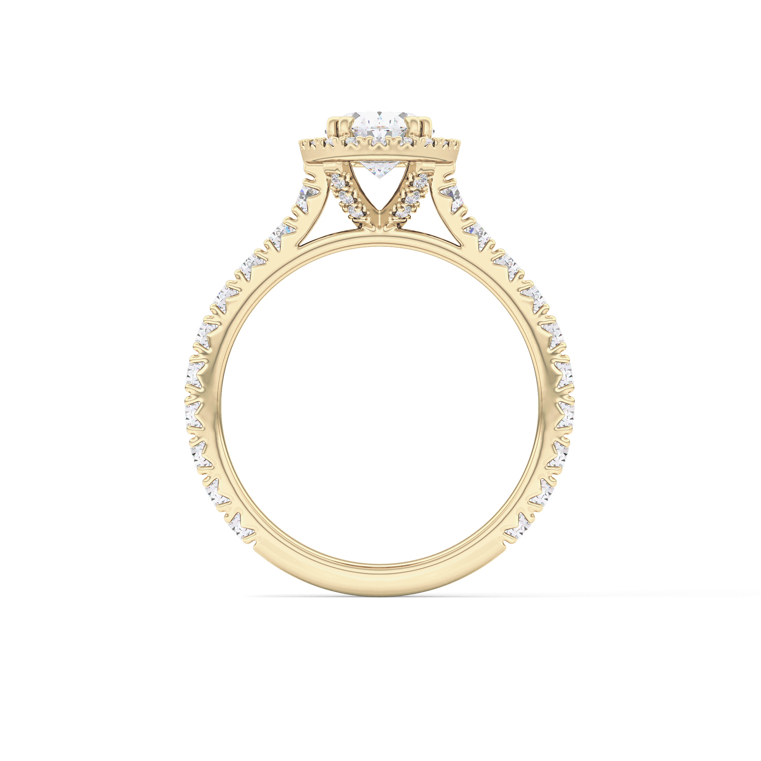 Oval Halo & Pave Lab Grown Diamond Engagement Ring