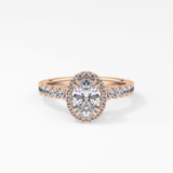 Oval Halo & Pave Lab Grown Diamond Engagement Ring