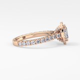 Oval Halo & Pave Lab Grown Diamond Engagement Ring