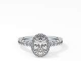 Oval Halo & Pave Lab Grown Diamond Engagement Ring