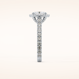 0.93 CT Oval Shaped Halo & Pave Moissanite Engagement Ring