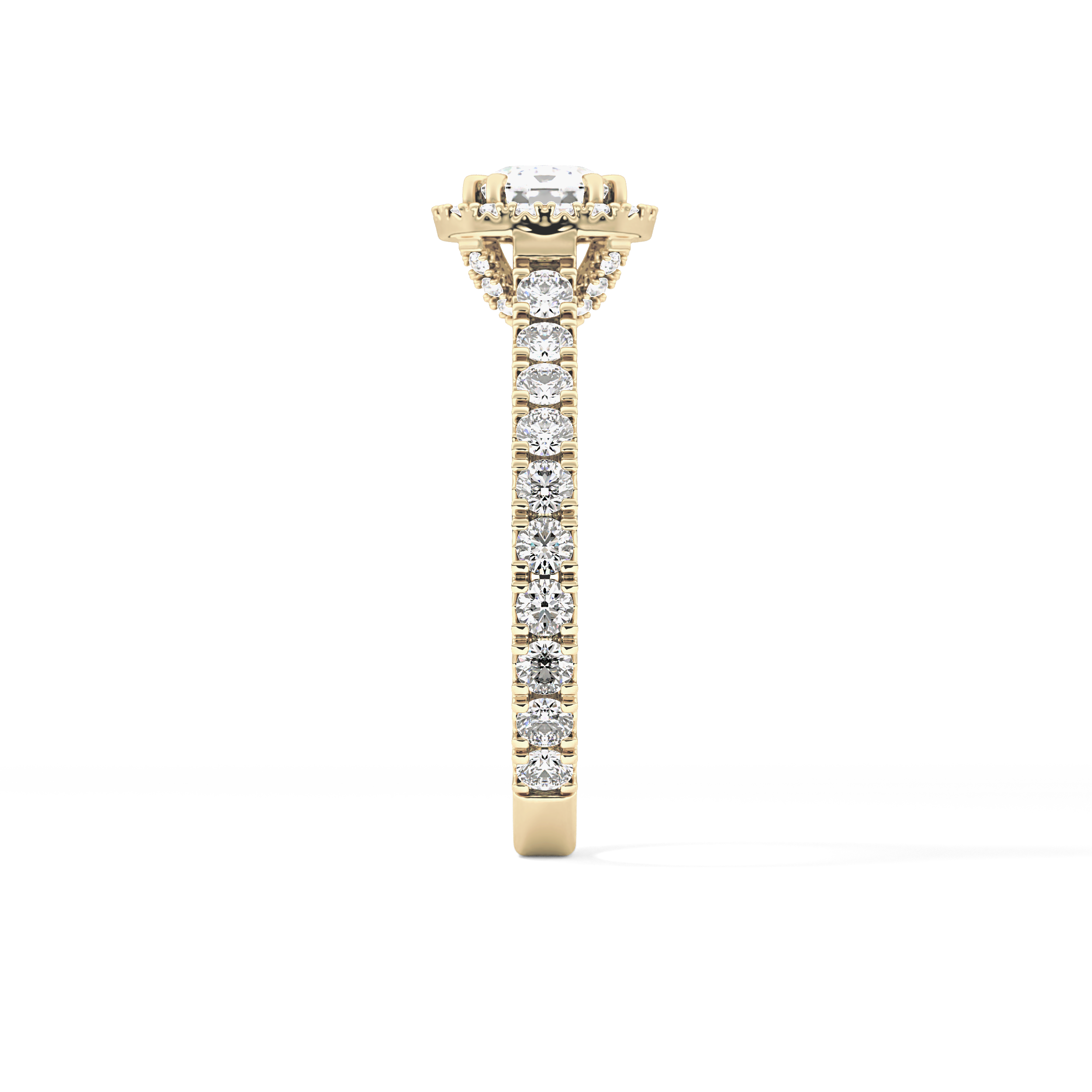 Cushion Halo & Pave Lab Grown Diamond Engagement Ring