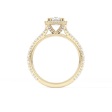 Cushion Halo & Pave Lab Grown Diamond Engagement Ring