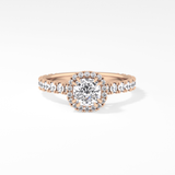 Cushion Halo & Pave Lab Grown Diamond Engagement Ring
