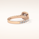1.04 CT Cushion Shaped Halo & Pave Moissanite Engagement Ring