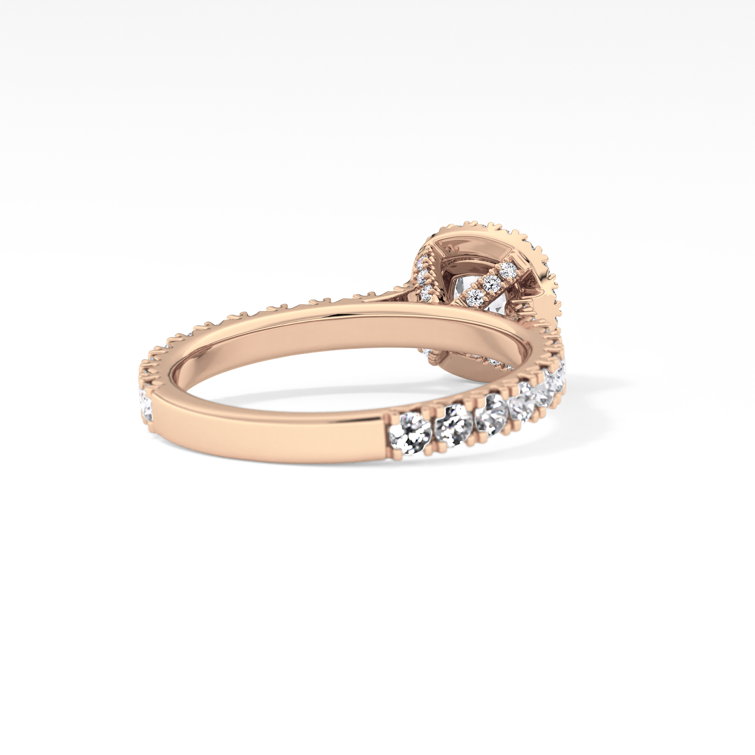 Cushion Halo & Pave Lab Grown Diamond Engagement Ring
