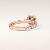 1.04 CT Cushion Shaped Halo & Pave Moissanite Engagement Ring