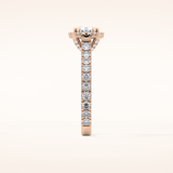 1.04 CT Cushion Shaped Halo & Pave Moissanite Engagement Ring