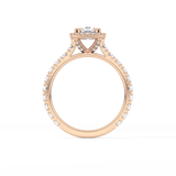 Cushion Halo & Pave Lab Grown Diamond Engagement Ring
