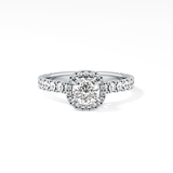 Cushion Halo & Pave Lab Grown Diamond Engagement Ring
