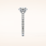1.04 CT Cushion Shaped Halo & Pave Moissanite Engagement Ring