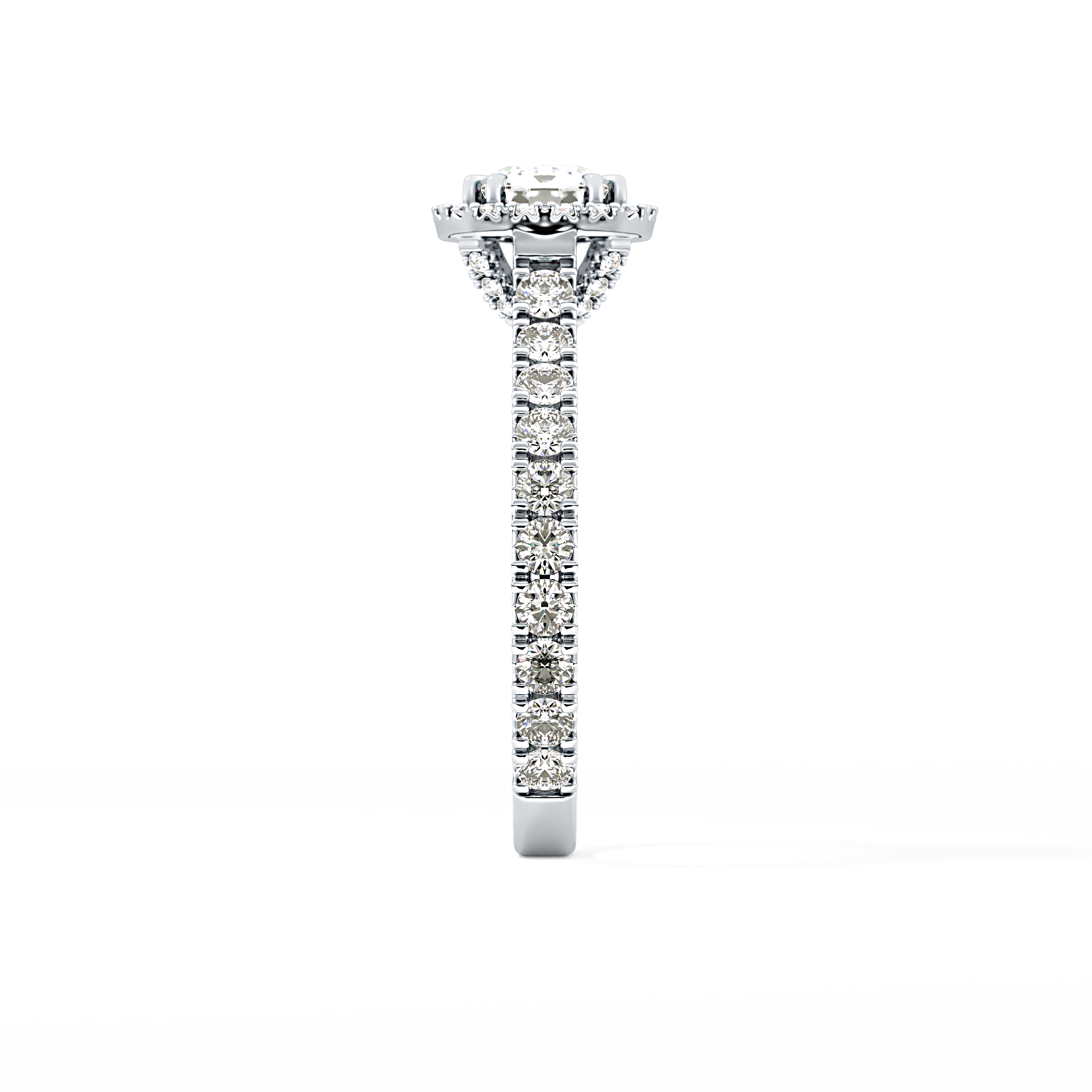 Cushion Halo & Pave Lab Grown Diamond Engagement Ring